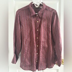 J. Jill Multicolor Striped Women's Buttondown Shirt